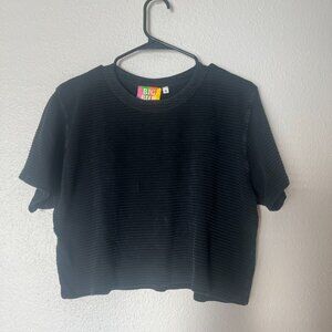 Big Bud Press Honeycomb Crop tee in Black